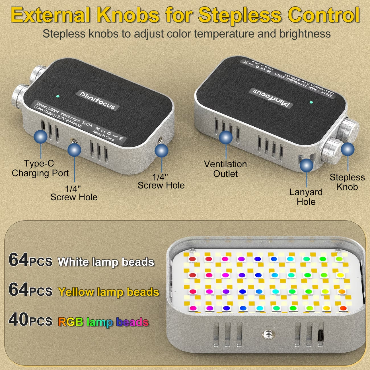MINI FOCUS Luz LED RGB Profesional