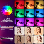 Mini Panel LED RGB Portátil (1800 mAh)