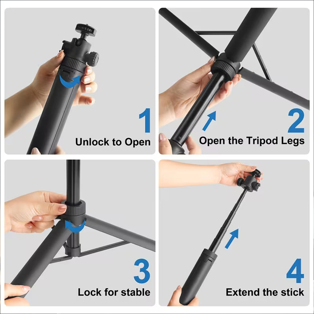 Trípode y Selfie Stick Invisible de 1.5m (Versión Reforzada)