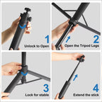 Trípode y Selfie Stick Invisible de 1.5m (Versión Reforzada)