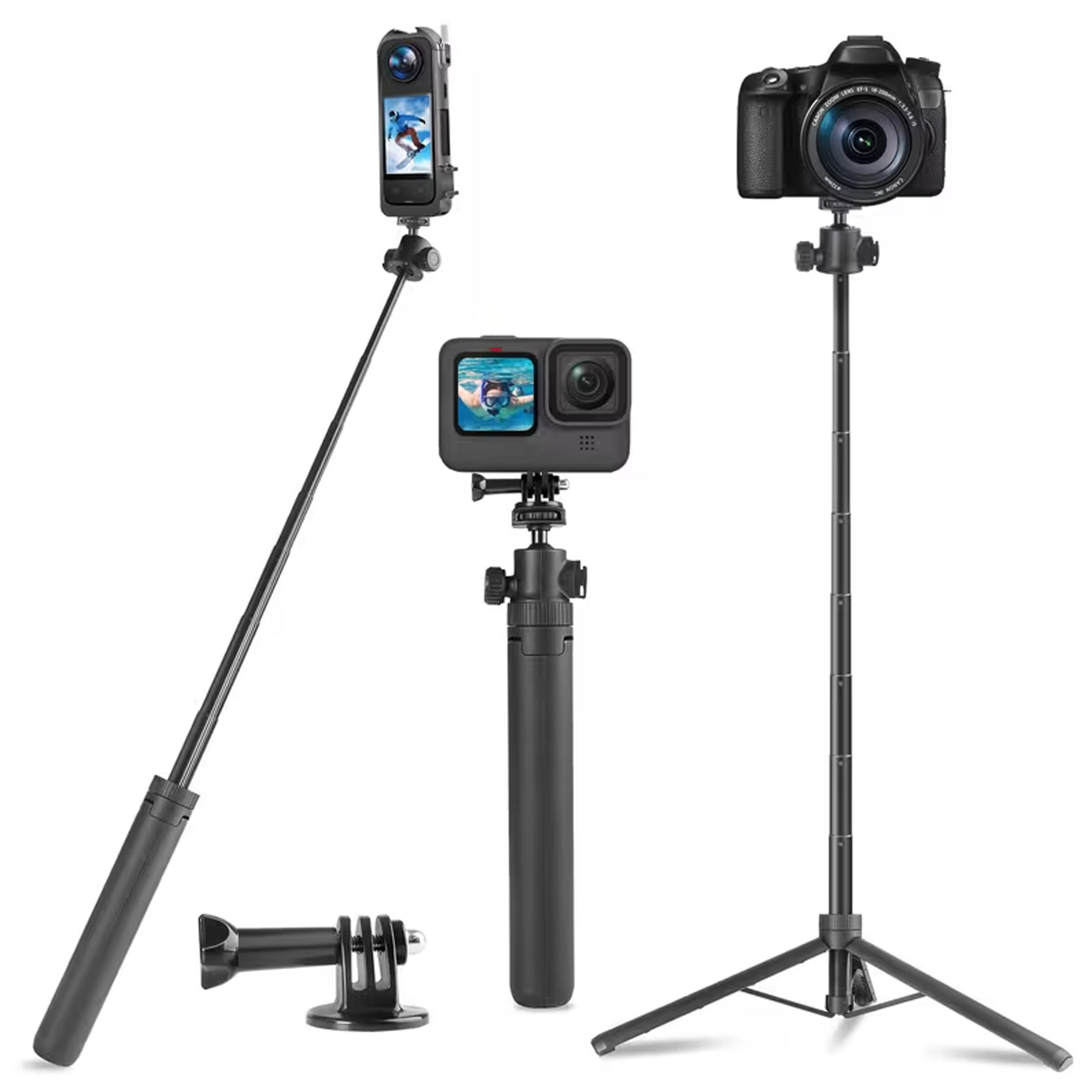 Trípode y Selfie Stick Invisible de 1.5m (Versión Reforzada)